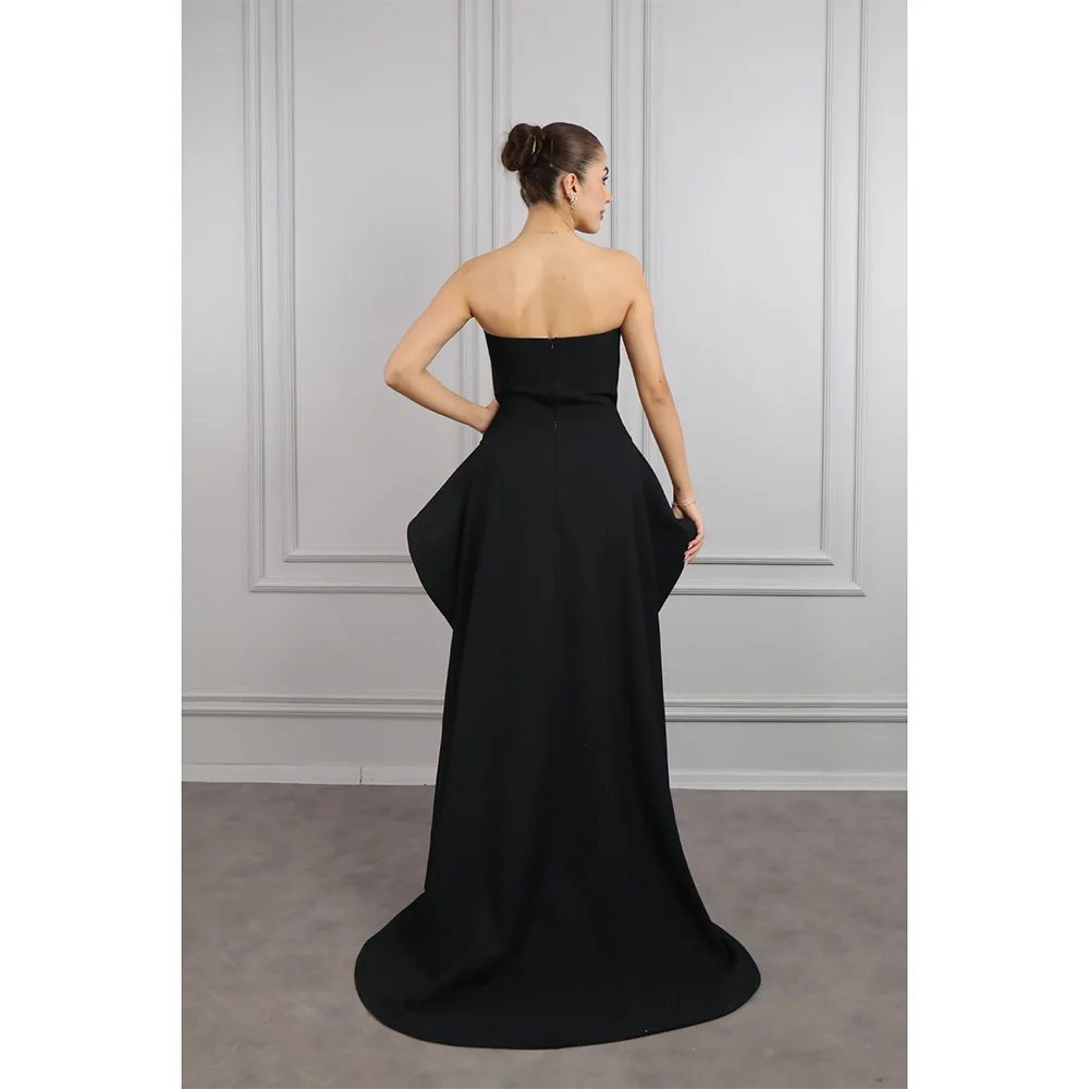 Simples vestidos de noite sem alças sem mangas em linha reta vestidos de noite elegante cristal tornozelo comprimento vestidos de baile personalizado 2025