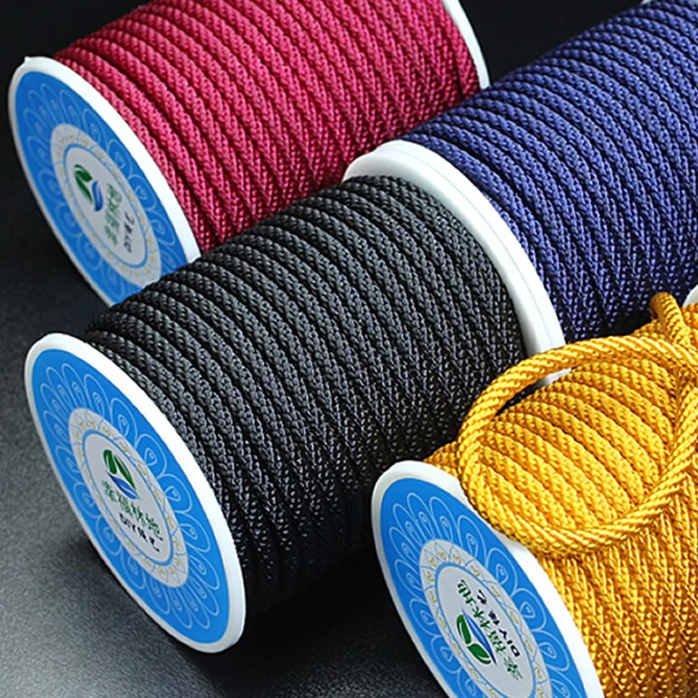 13m/Roll 3.5mm Wholesale Nylon Thread Chinese Knot Silky Macrame Cord Beading Braided String DIY Jewelry Making Material Rope