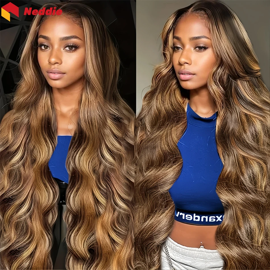 Highlight 30 Inch 200 Density Body Wave 13x6 Lace Frontal Wig 100% Brazilian Lace Front Human Hair Free Wigs on Clearance Sale