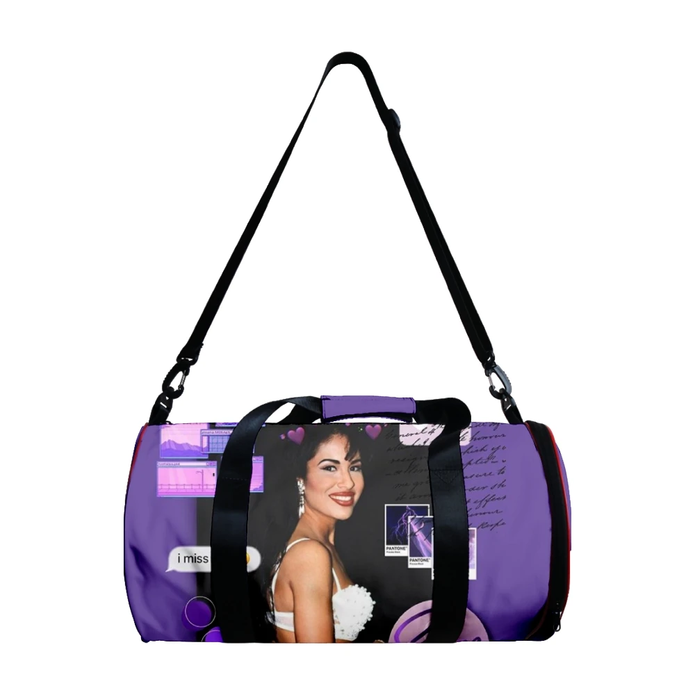 

Classic Selena Quintanilla 3D Printed Large Capacity Travel Bags Barrel Shape Crossbody Bag Outdoor Sports Bags Gym Yoga Bag