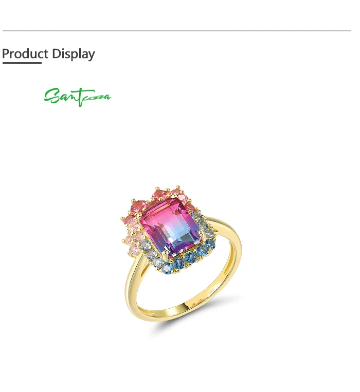 SANTUZZA Echter 925 Sterling Silber Ring für Damen Funkelnder Synthetischer Grüner Spinell Wunderschöne Hochzeitsgeschenke Edler Schmuck – Detail 15