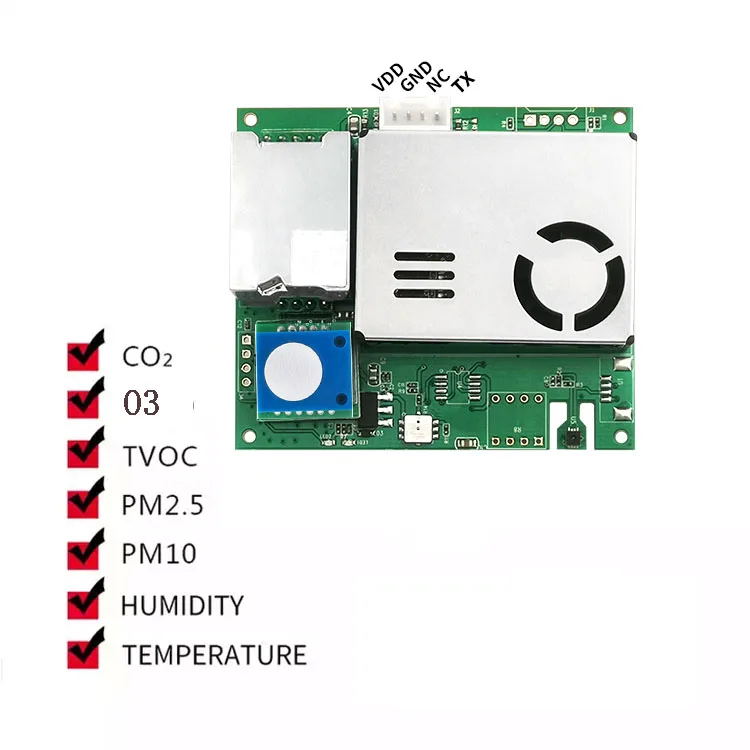 YYS 7 in1 sensore di qualità dell\'aria interna CH2O/O3 PM2.5 sensore di Gas CO2 TVOC con temperatura e umidità M701