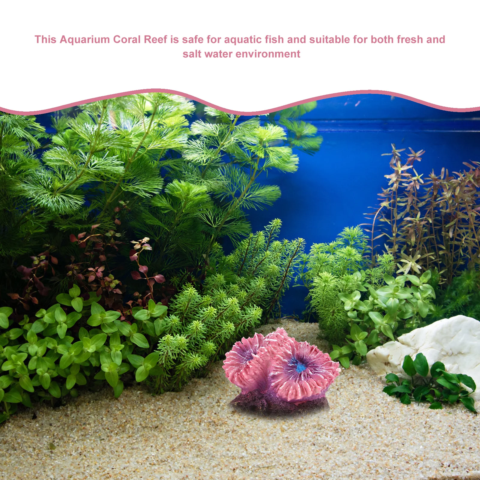 

Artificial Coral Reef Aquarium Decorations for Fish Tank Freshwater Saltwater Safe Resin Coral Ornament Small Lightweight