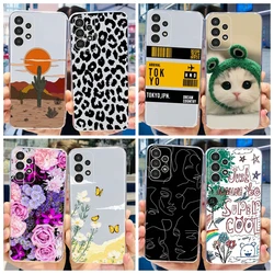 For Samsung Galaxy A13 Case SM-A135F Cartoon Flower Painted Soft Phone Cover For Samsung A32 SM-A325F A 32 A 13 4G 5G 2022 Funda