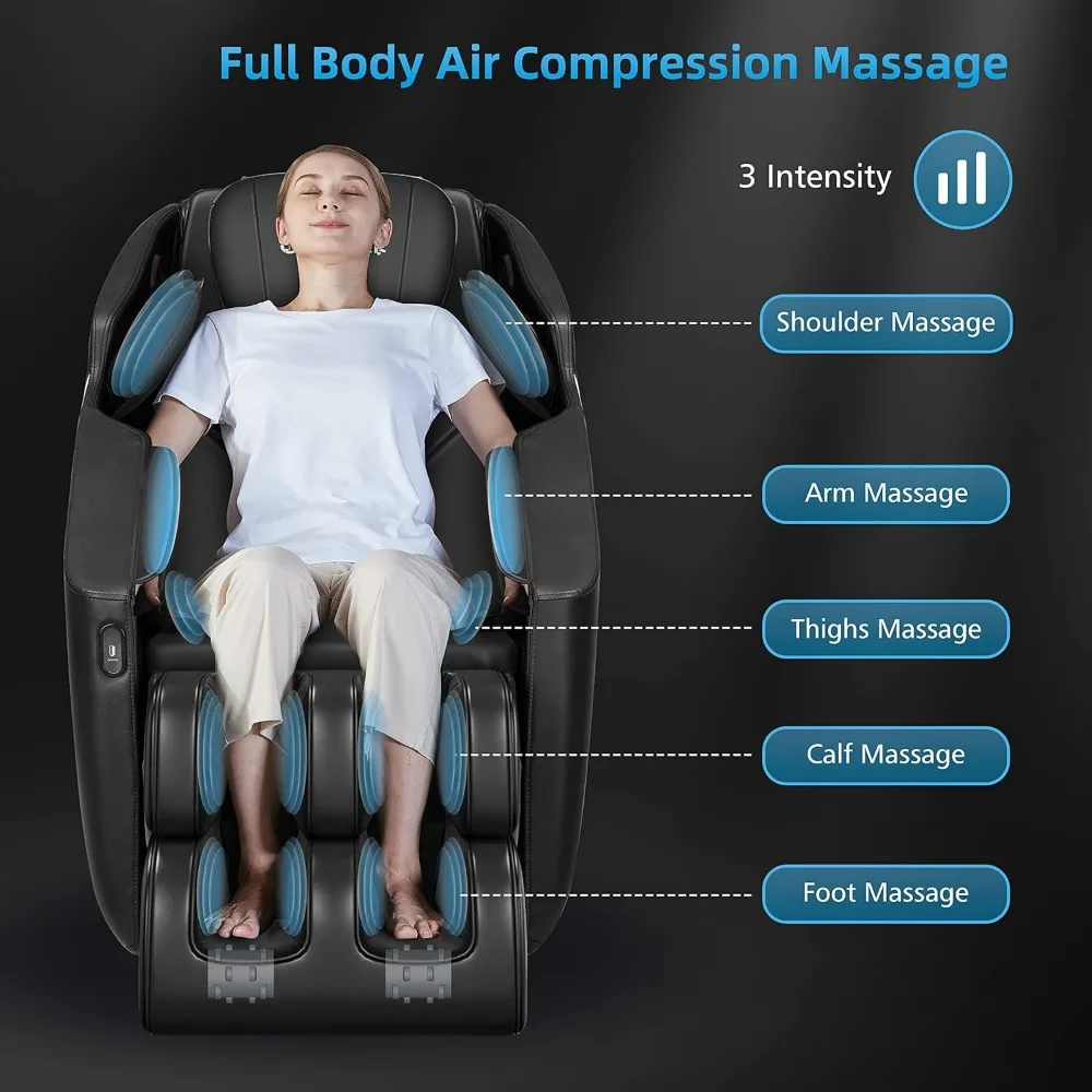 Massage Chair, 4D Shiatsu Deep Tissue Massage Chair, 6 Auto Program, Zero Gravity & Heating & Air Compression & Foot Massage