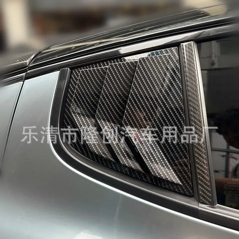 For Kia Stinger 2018-2024 Rear Triangle Window Louvers Carbon Fiber Style Exterior Trim Decorative Accessories Car Styling