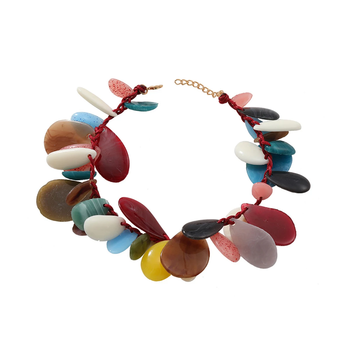 

New ZAA Colorful Resin Water Drop Shaped Charm Necklaces for Women Fashion Choker Neck Jewelry Gifts