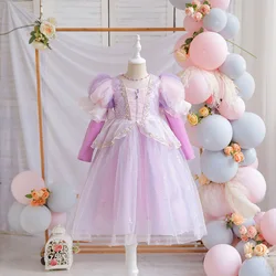 Girl Luxury Dress Spring Autumn Long Sleeve Princess Girl Dress Tulle Formal Dress Size 100-140 Little Girl Clothing