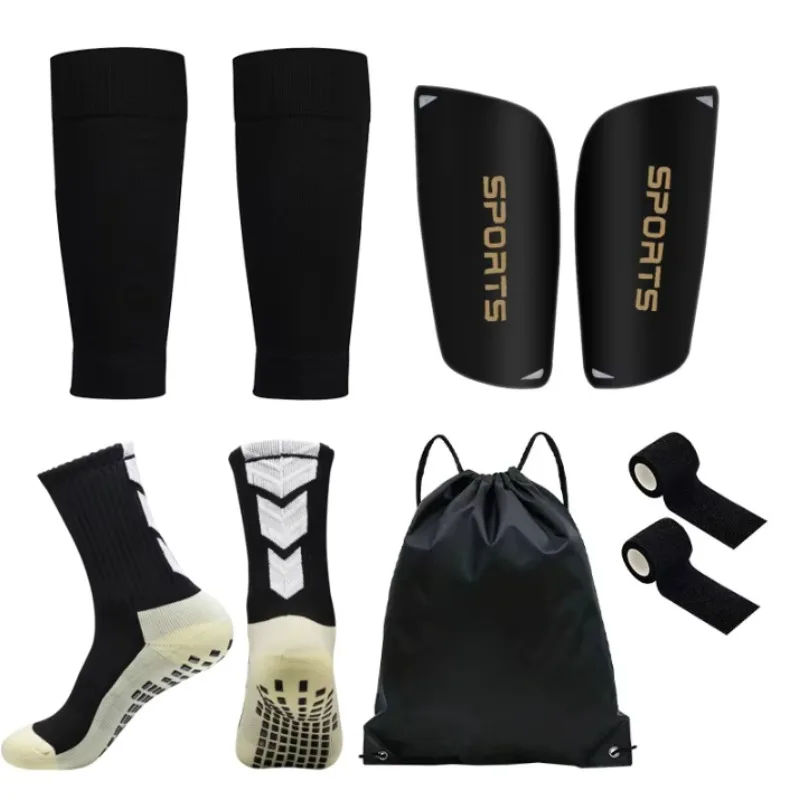 

5-piece set of adult football socks, leg guards, bandages, football bags, and knee and bone protection training boards as gifts