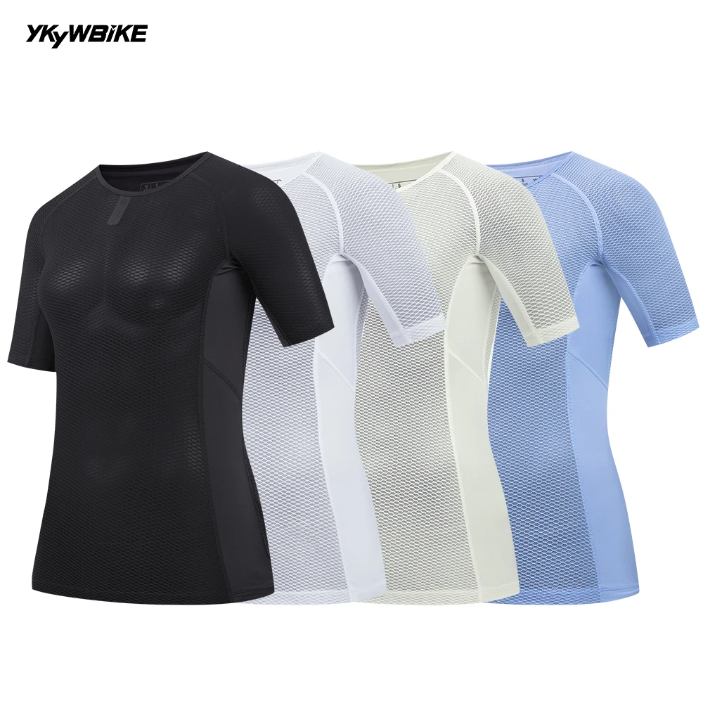 YKYW Women Cycling Jersey Outdoor Road Bike Base Layer Summer Short Sleeve Breathable Vest Lightweight Mesh Bicycle Underwear