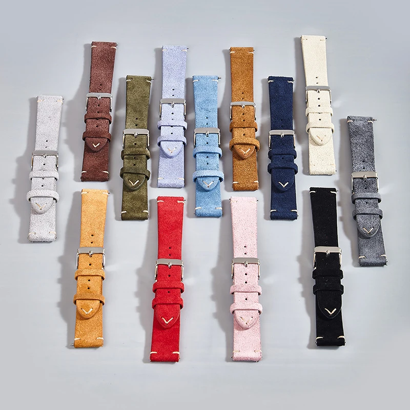 

2026 Hot New High-End Luxury Fashionable Exquisite Strap Suede Watch Strap Soft Compatible Watch Bracelet Simple Gifts Women Men