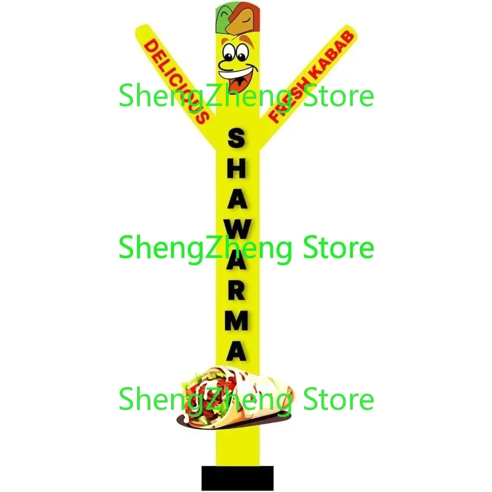 1Pcs 20ft Shawarma Air Dancer Inflatable Tube Man - Eye-Catching Fresh Kababs Sky Puppet for Food Shops & Events (Without Blower