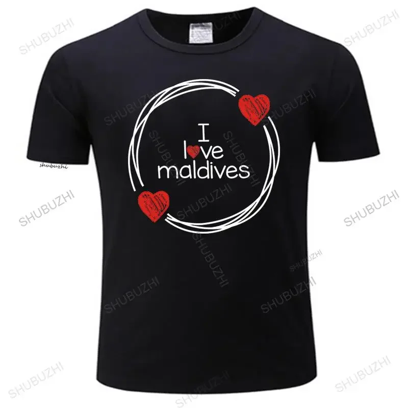 Fashion brand t shirt mens crew neck tees New I Love Maldives T-Shirt Printed Men Tee Shirt Short Sleeve Funny Tee-Shirts