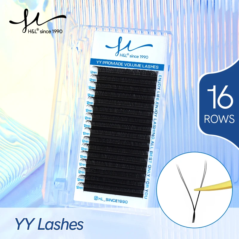 16 Rows YY Shape Lashes Eyelashes Extensions Supplies False Eyelash Korean PBT Black Color Natural Look