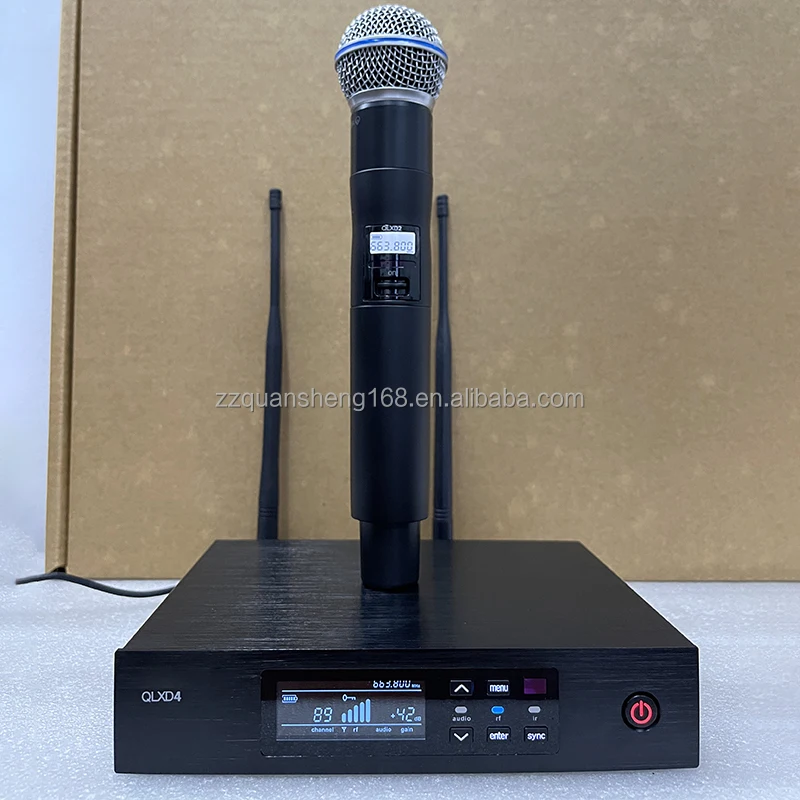 QLXD4 QLXD1 1 Channel UHF Cardioid Dynamic Vocal Mic Kit Handheld Karaoke Wireless Microphone System for Karaoke