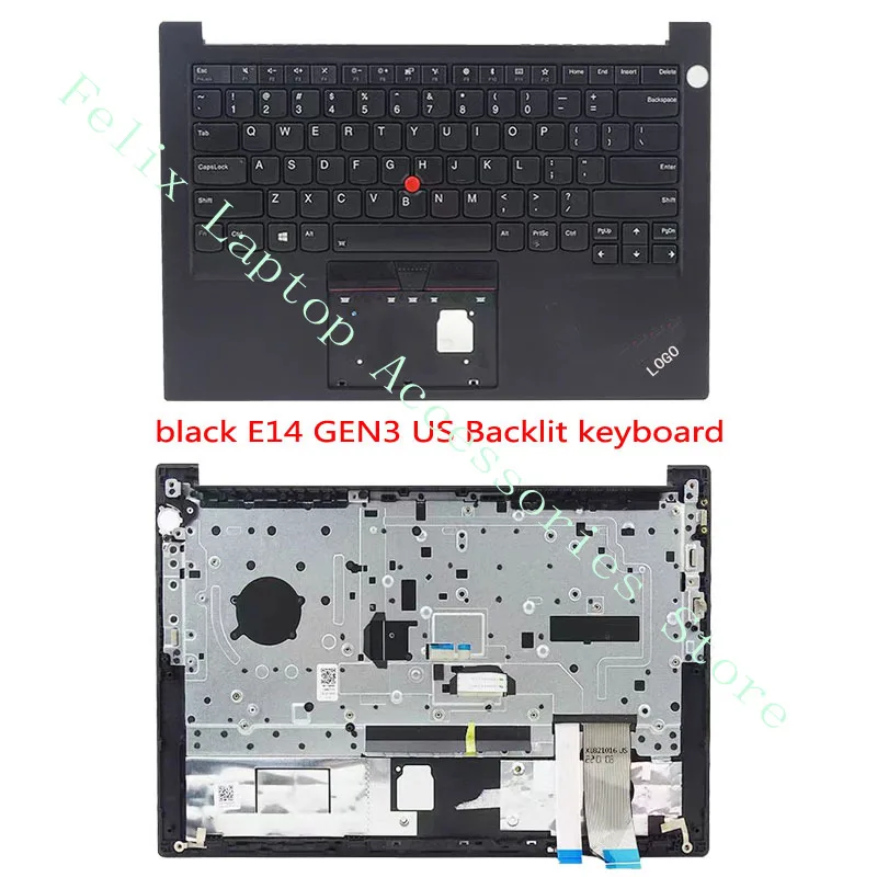 Imagem -02 - Lenovo-substituição do Portátil Thinkpad com Descanso da Palma E14 Gen2 Gen3 Gen4 Teclado dos Eua