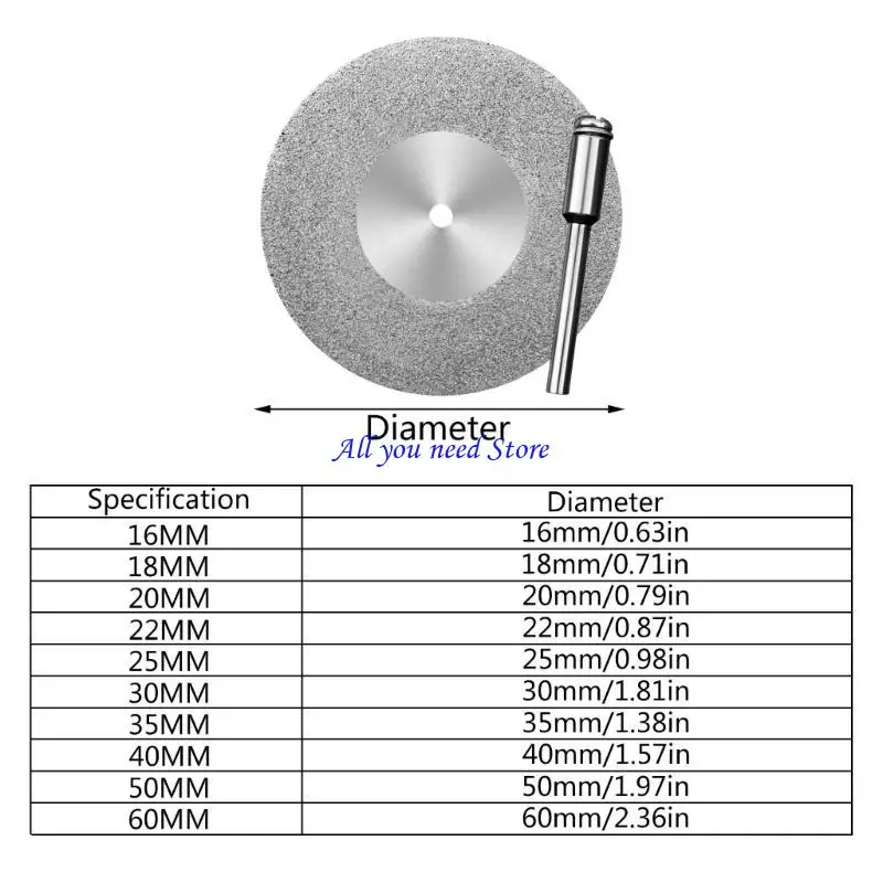 K9FB Diamond Cutter 10pcs 16-60mm Diamond Cutting Discs com 2pcs conectando Shan