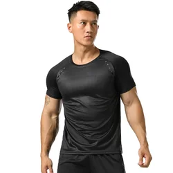 Running Fitness T shirts  Male Training Exercise Gym Jogging Moisture For Men Shirt Short Sleeve Workout Sports Training Tops