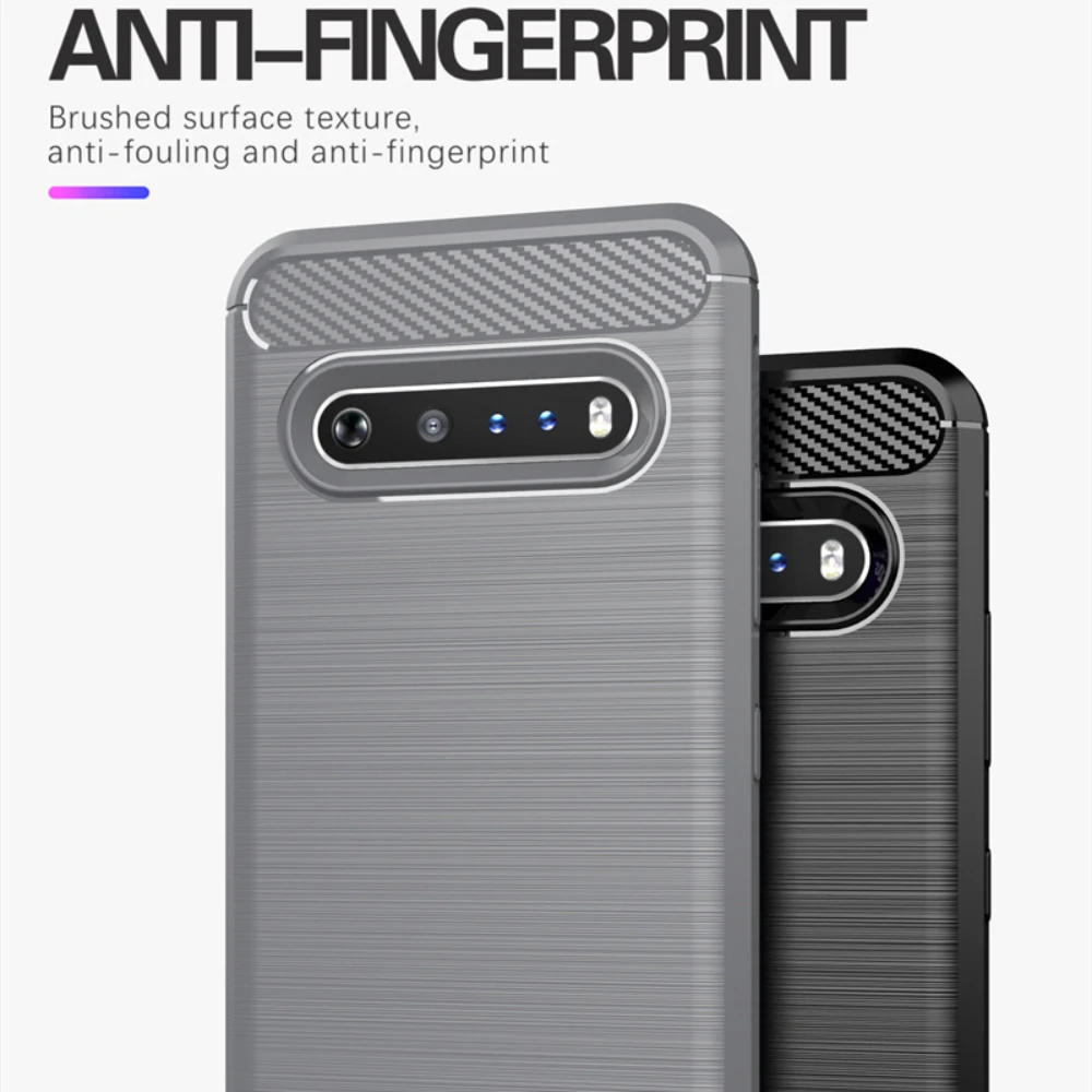 Shockproof Bumper TPU Business Fiber Soft Case For Cover LG V60 V50 V40 V50S ThinQ LG Q92 70 60 61 51 K62 Plus K71 K61 K52 4 5G