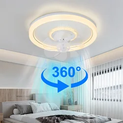 LED Modern Ceiling Fan Light, 360 ° Rotation Function, with Light, Remote Unlimited Adjustment, Bedroom Decorative Lighting