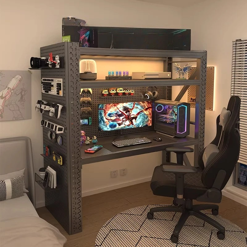 

Computer desk DIY hole board thickened desk e-sports table integrated multi-layer household rack