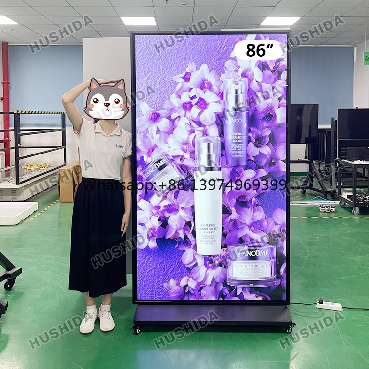86 Inch Full Lcd Led Stand Advertising Touch Screen Digital Signage Display Vertical Advertising Machine for Airport