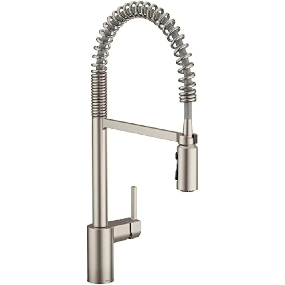 

Align Spot Resist Stainless One Handle Pre-Rinse Spring Pulldown Kitchen Sink Faucet with Power Boost for a Faster Clean