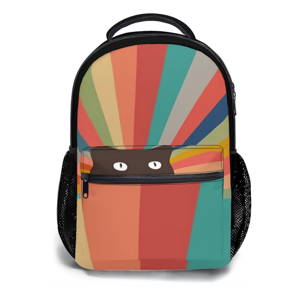 Cat Landscape 48 Schooltas Voor Jongens Grote Capaciteit Student Rugzak Cartoon Middelbare School Student Rugzak 17Inch