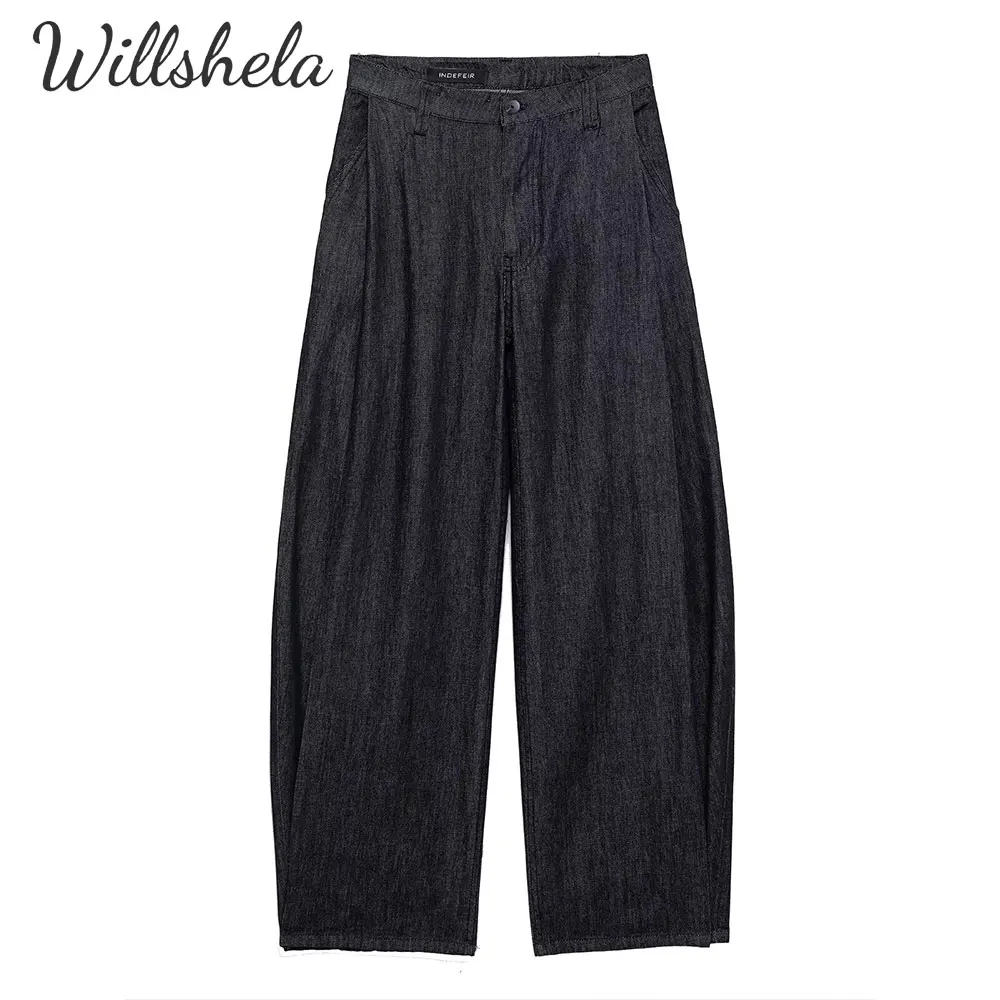 

Willshela Women Fashion Casual Denim Pant Female Chic Lady Casual Trousers