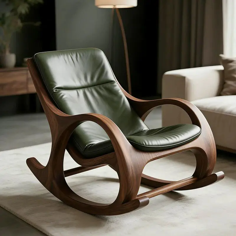 LMM solid wood rocking chair Song's aesthetics simple leisure single chair recliner furniture