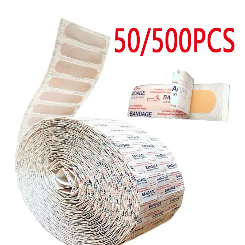 

50/500 шт. дышащий пластырь, водостойкая повязка для первой помощи, повязка на рану, медицинская лента, пластырь для ран, аварийные наборы, бинты