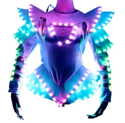 Women's Full-Color LED Illuminated Bar Jumpsuit Glasses for DJ Singer Performance Nightclub Graduation Valentine's Day Parties