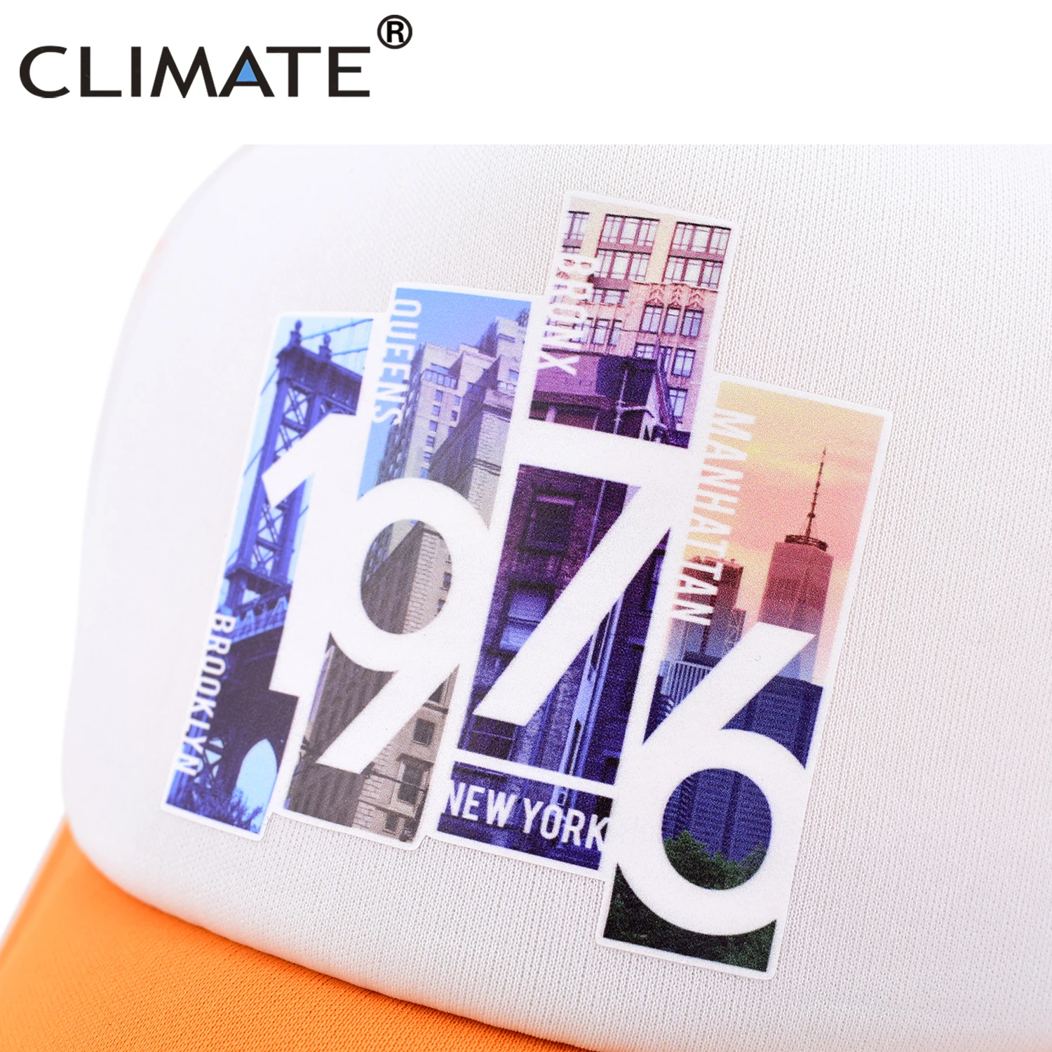 CLIMATE New York 1976 Trucker Cap Hat New York City Street Style Mesh Cap Brooklyn Cool Hip Hop Cap Hat for Men Women Youth