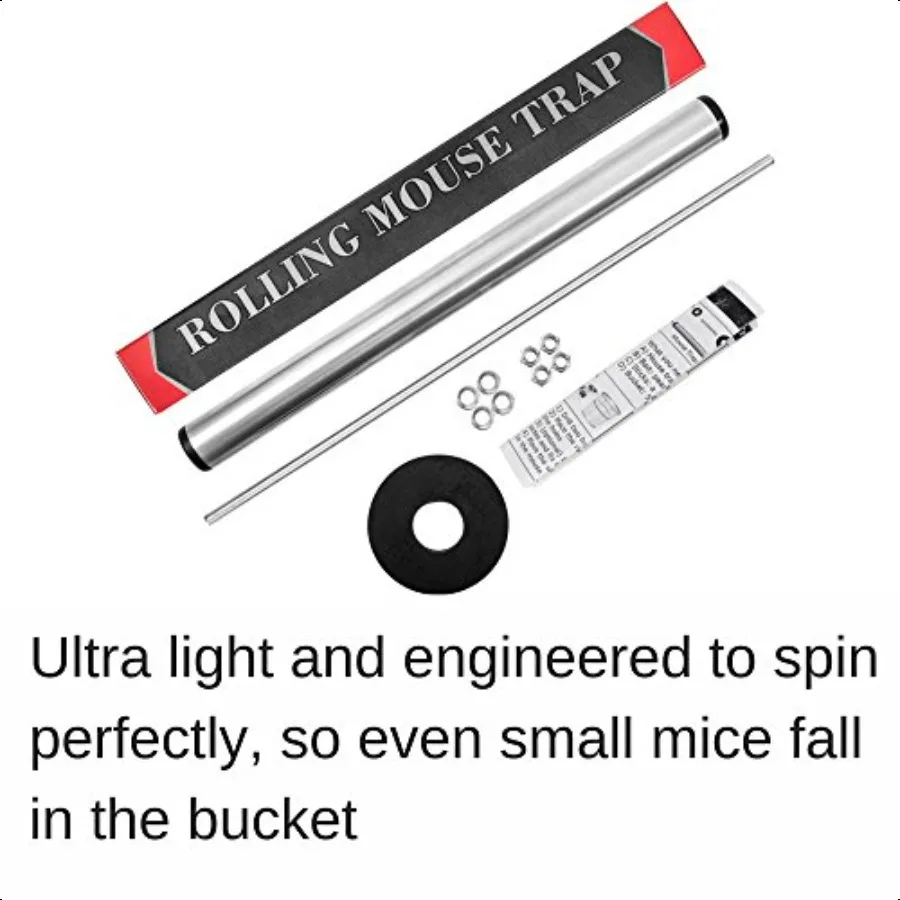 Mouse Trap Live Catch and Release Bucket Spin Roller with an Original Ring for Mice Rats Rodents. Humane. Auto Rolling Reset. S