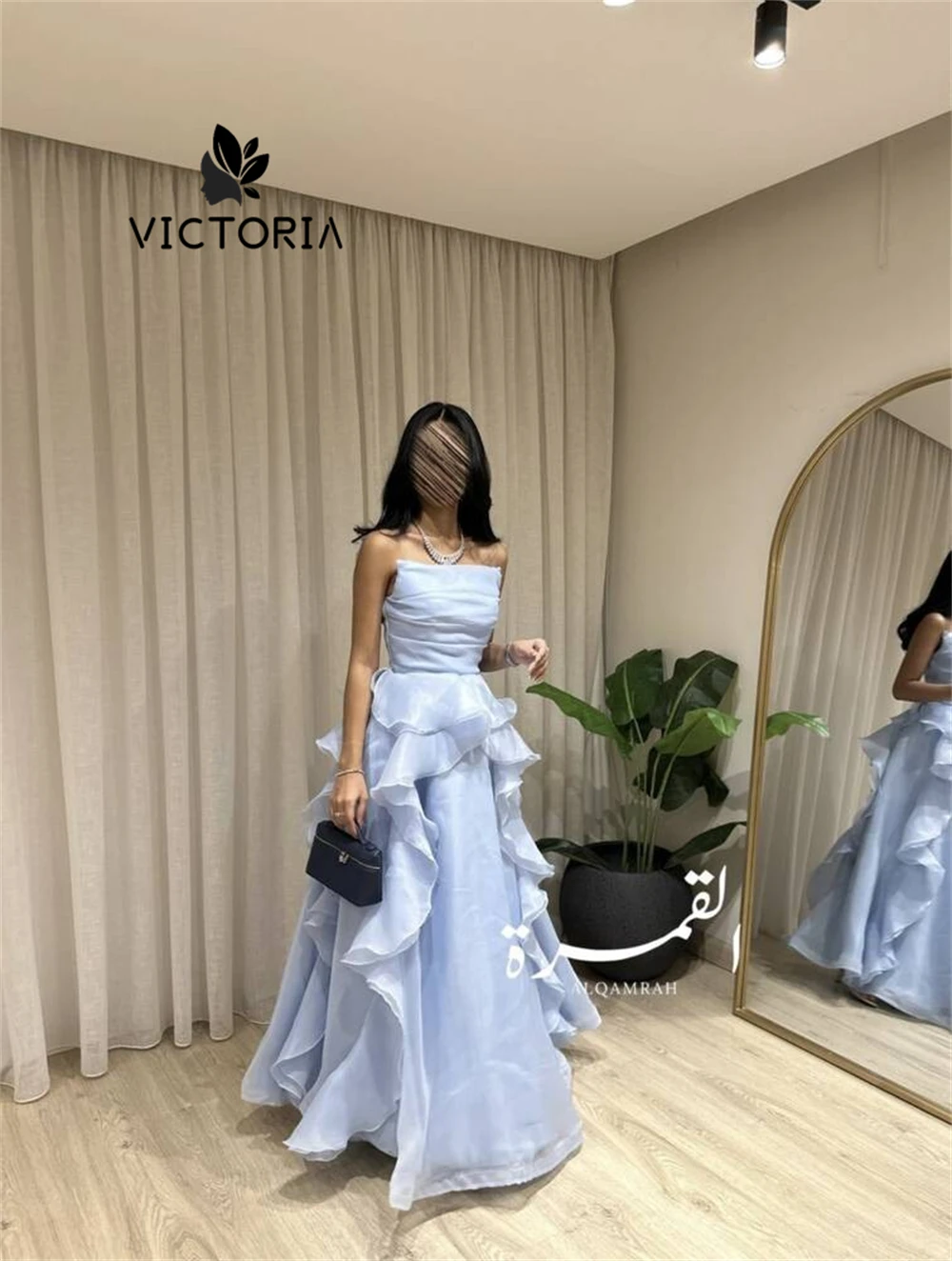 

Sky Blue Elegant Aline Evening Dresses Pleats Tulle Tiered Birthday Dresses Saudi Arabi فساتين سهرة Prom Dresses 2025 Customized