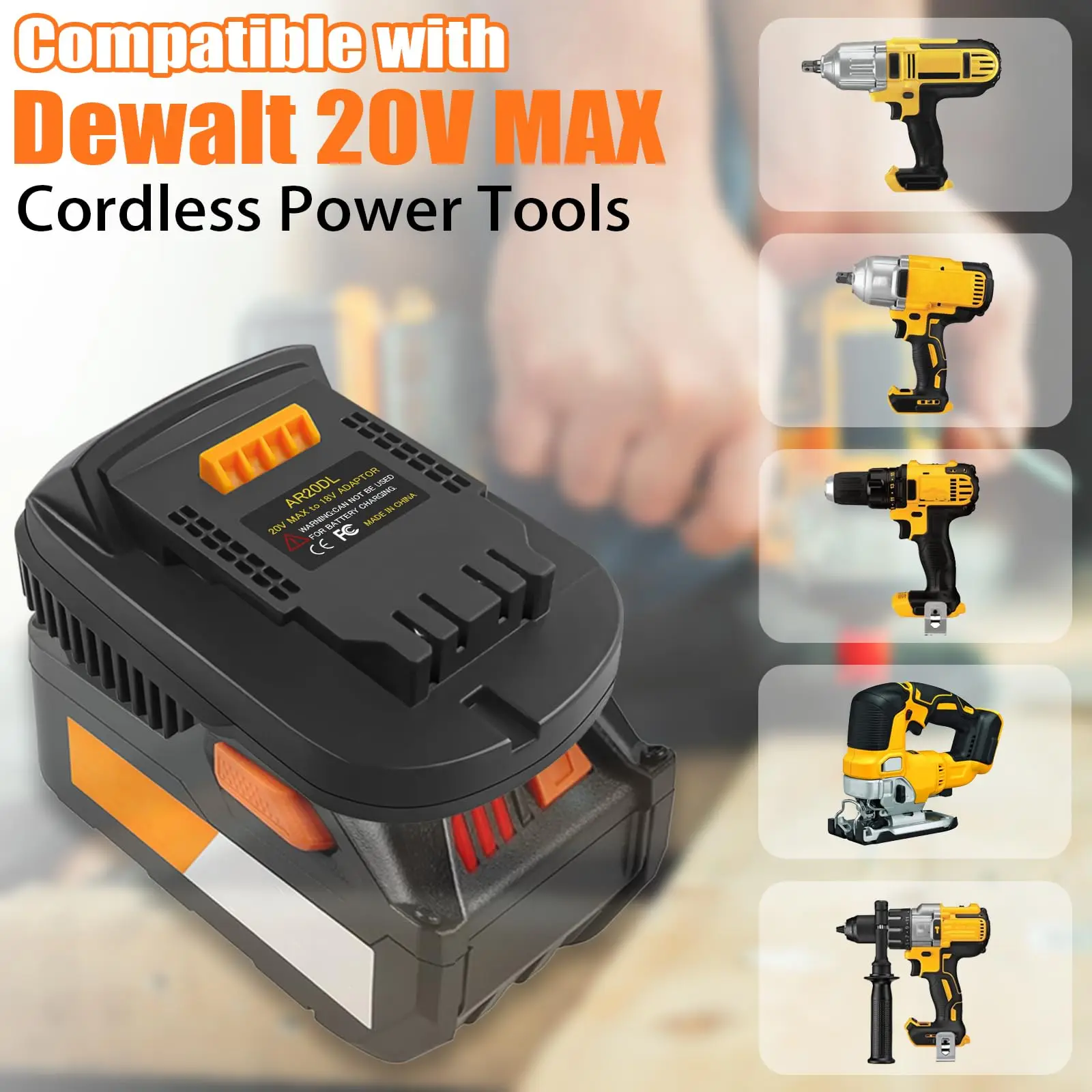 AR20DL Konwerter akumulatora do Ridgid AEG Convert To do Dewalt 20V Li-ion Battery Work do Dewalt 20V Lithium Power Tools