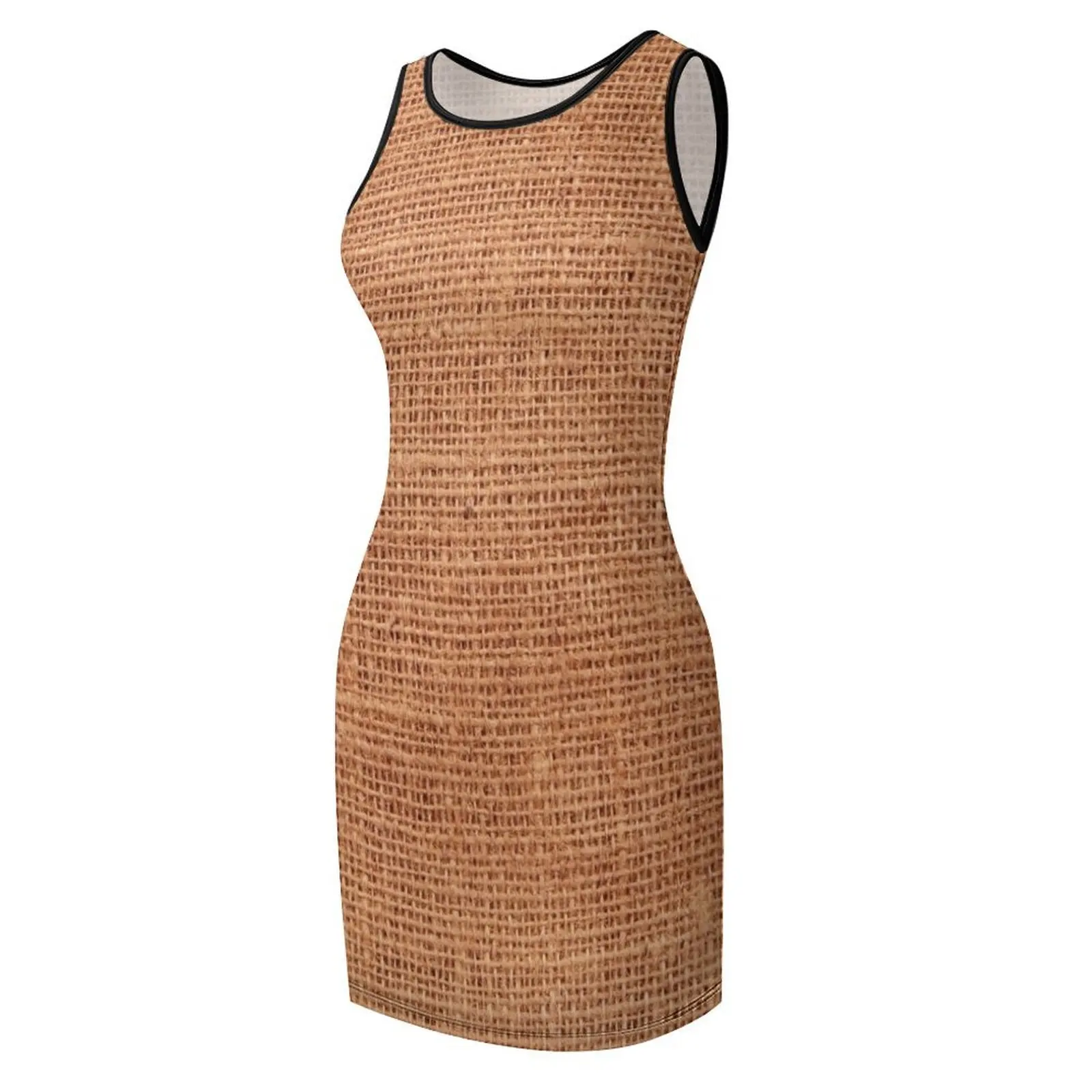 كيس من الخيش، خلفية مزخرفة، فستان صيفي بدون أكمام، فستان وصيفة العروس، فساتين نسائية للحفلات الراقصة