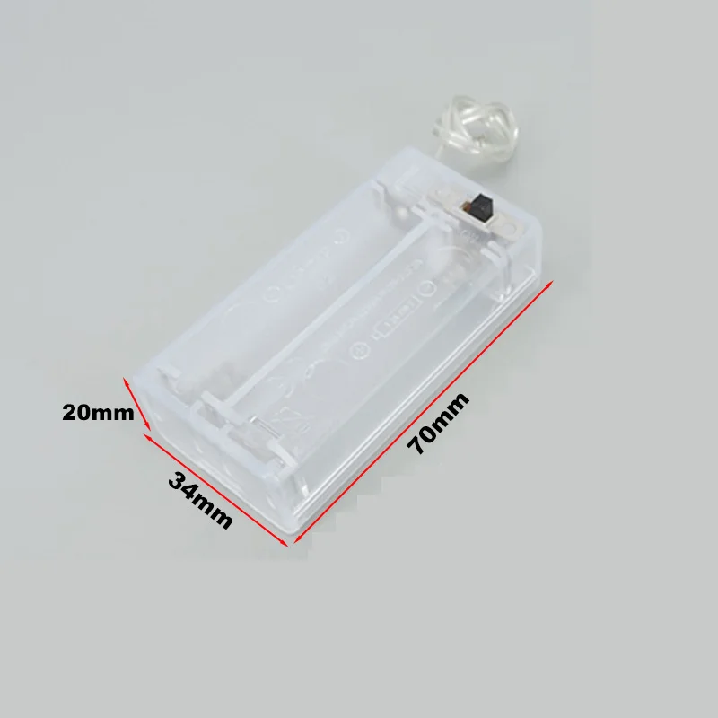 10pcs/lot AA Battery Holder Box Case with Switch 2 Slot 3V DIY Transparent Plastic q1