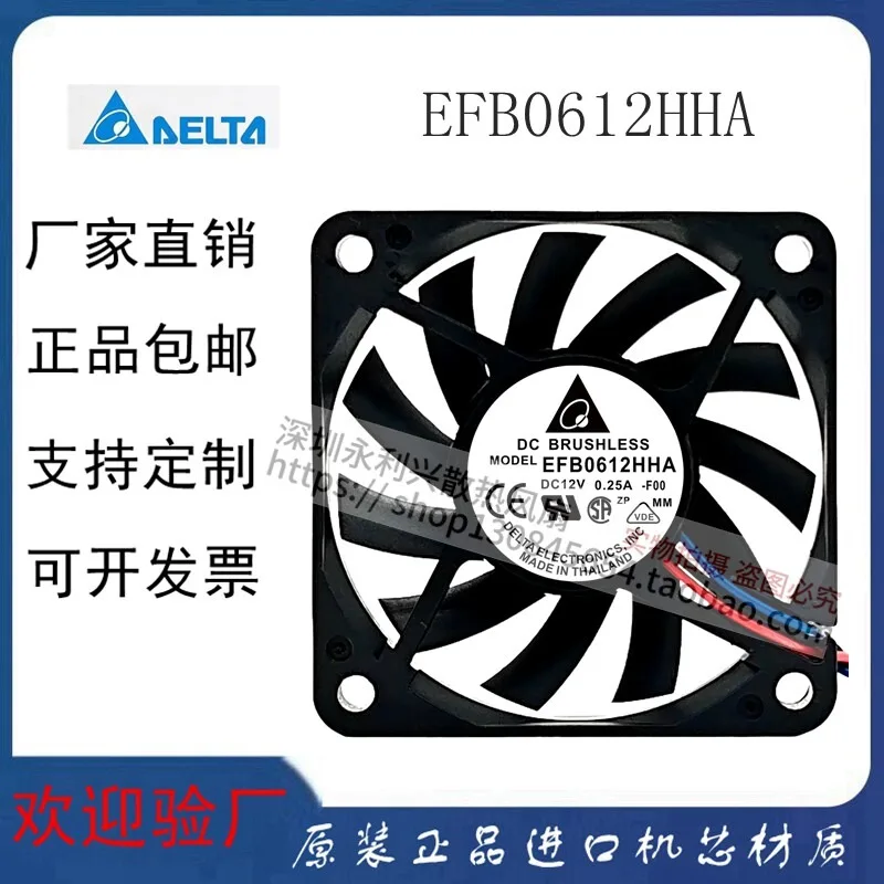 12V 0.25A DC Ultra-thin High Airflow Cooling Fan 6010 Compact Brushless Cooling Fan for Computer Case, PC Components, Electronic