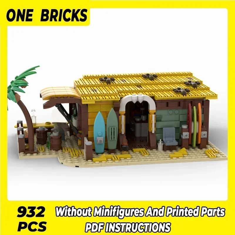 Moc Building Bricks Street View Model Surf Shop And Bar Technology Modular Blocks Gifts Toys For Children DIY Sets Assembly