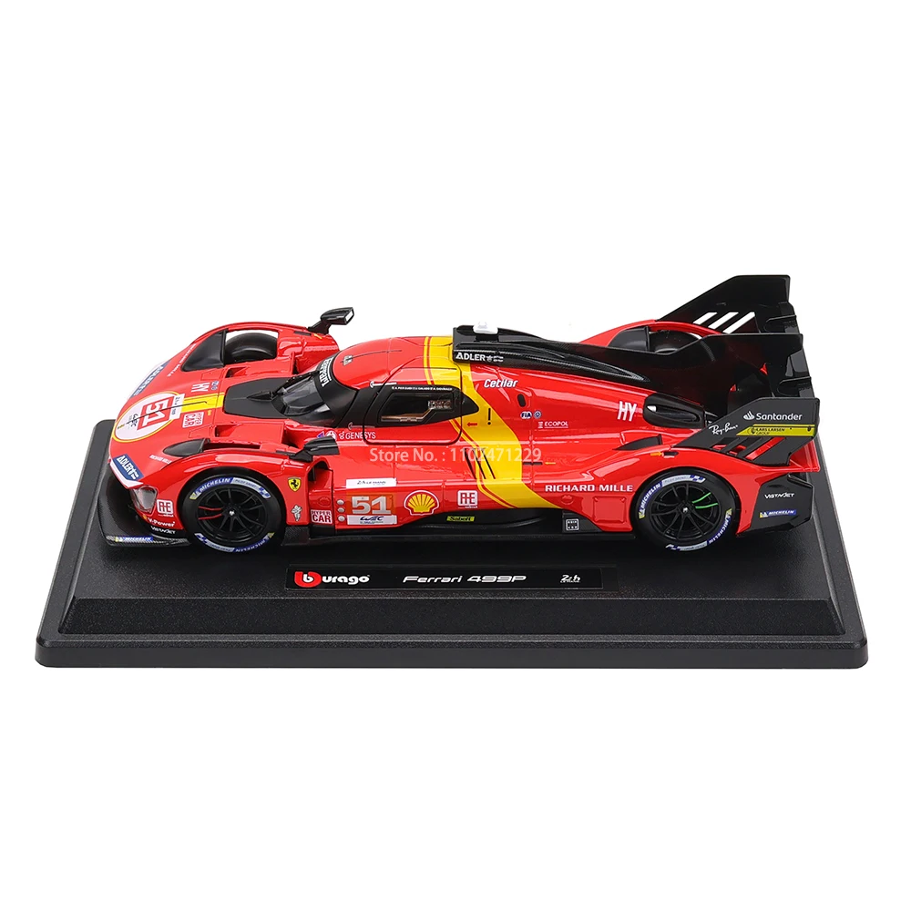 Bburago 1:24  Ferrari 499P LMH FORMULA RACING 488 250GTO FXXK 458 Alloy Luxury Vehicle Diecast Cars Model Toy Collection Gift