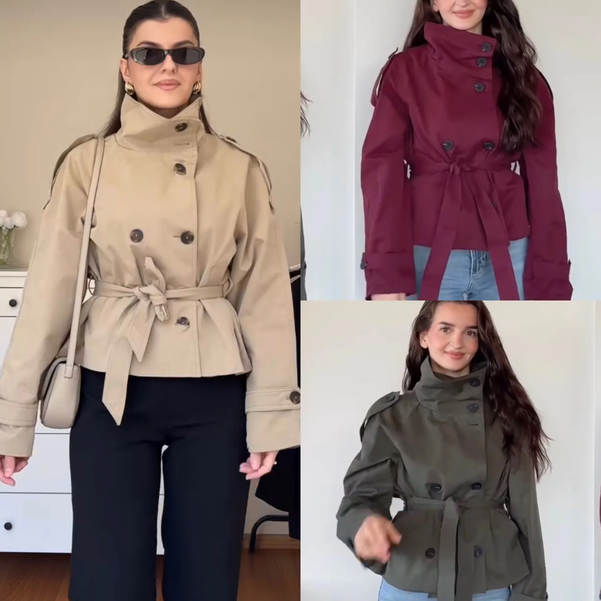 

Fashionable Casual Double-Row Buttoned Short Jacket Women's Clothing European Style Quick Delivery Outerwear