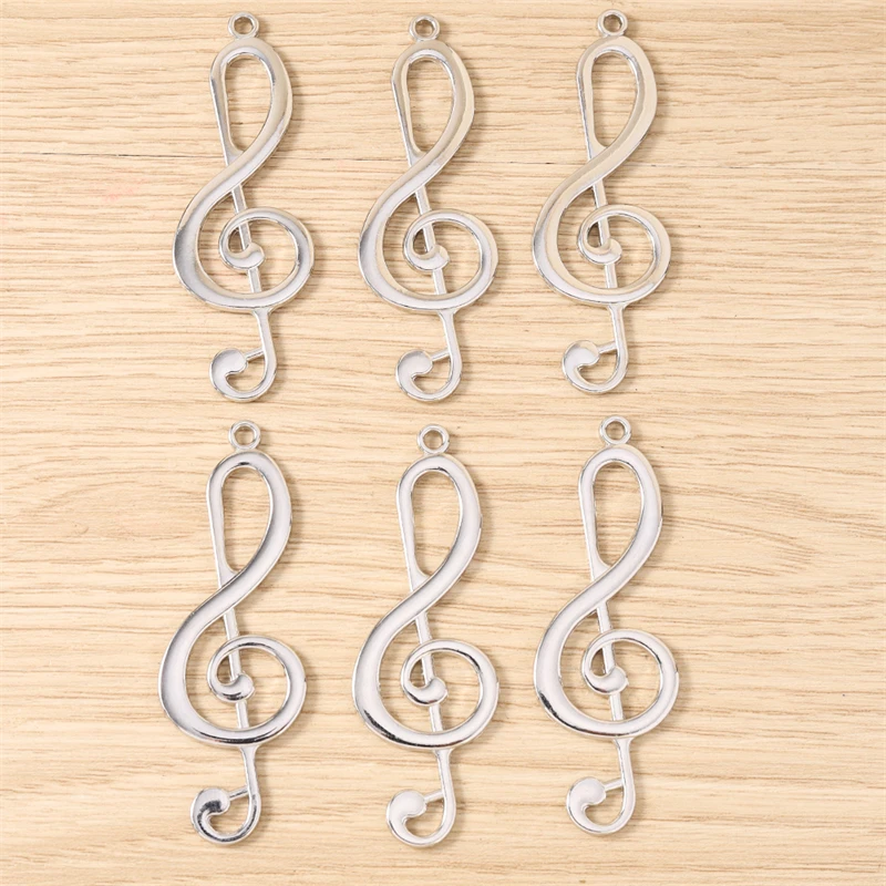 10 Stück 21x60mm Niedliche Legierungs-Musiknoten-Anhänger für die Herstellung von Halsketten, Ohrringen, Schlüsselanhängern, DIY-Bastelarbeiten, Schmuckzubehör – Detail 2