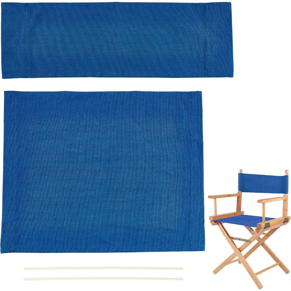 1 Set Chair Replacement Canvas Blue Casual Directors Chair Cover Kit Replacement Canvas Seat and Back with Wood Stick Easy