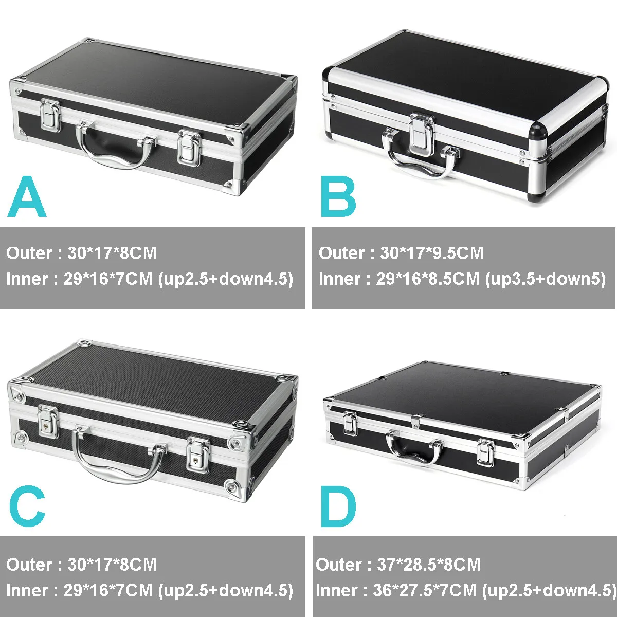 Caja de herramientas de aleación de aluminio, caja de Kit para vehículos al aire libre, equipo de seguridad portátil, caja de instrumentos, Maleta,