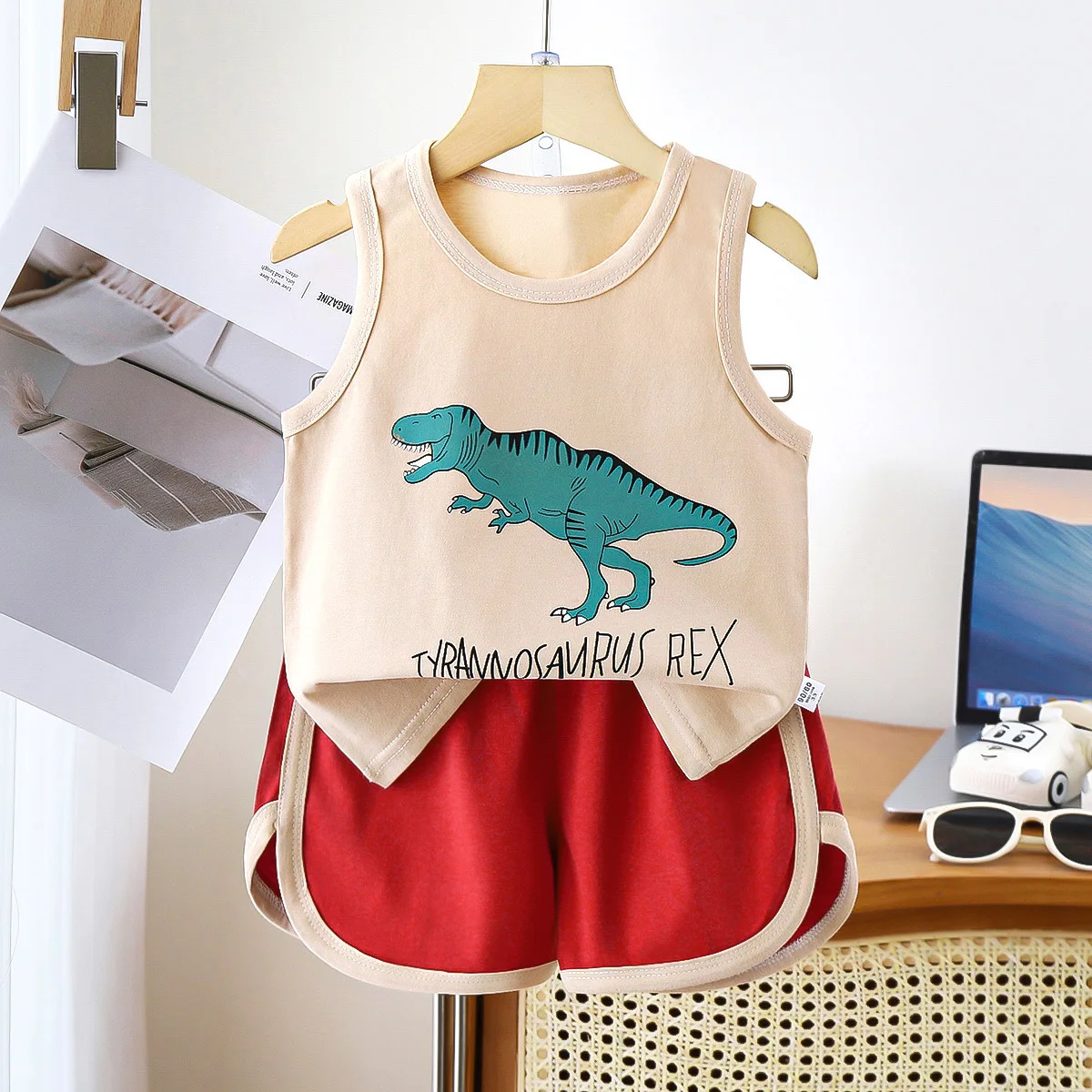 Children\'s Vest Set Pure Cotton Summer New Baby Sleeveless Clothes Boys Shorts Girls Clothing Children\'s Clothing