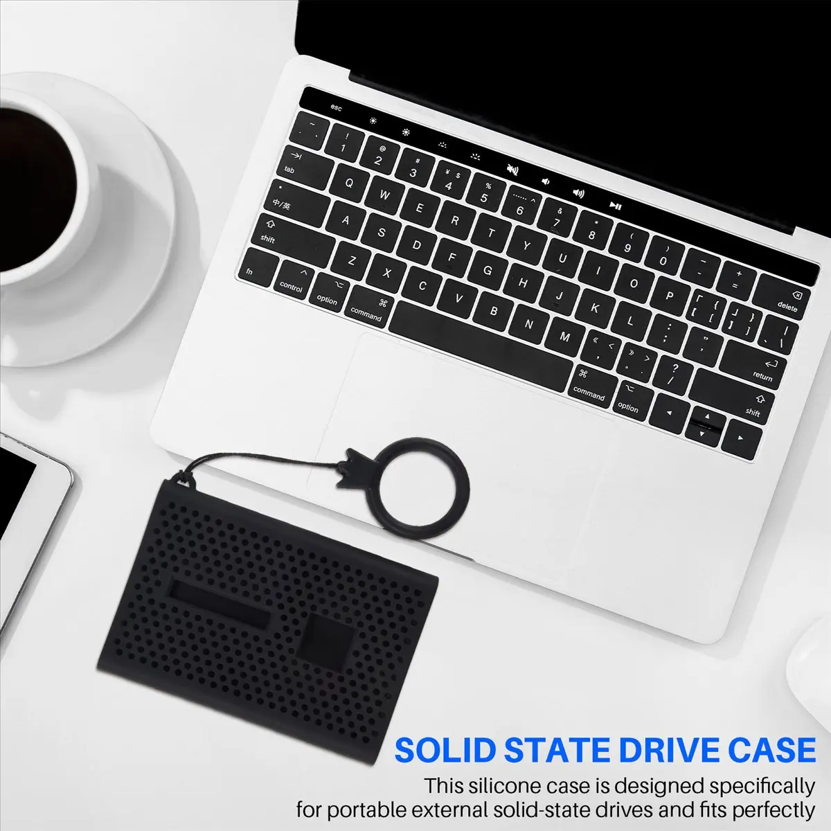 A72Z Storage Travel Case Silicone Protective Cover for T7 Press Portable SSD External Solid State Drives