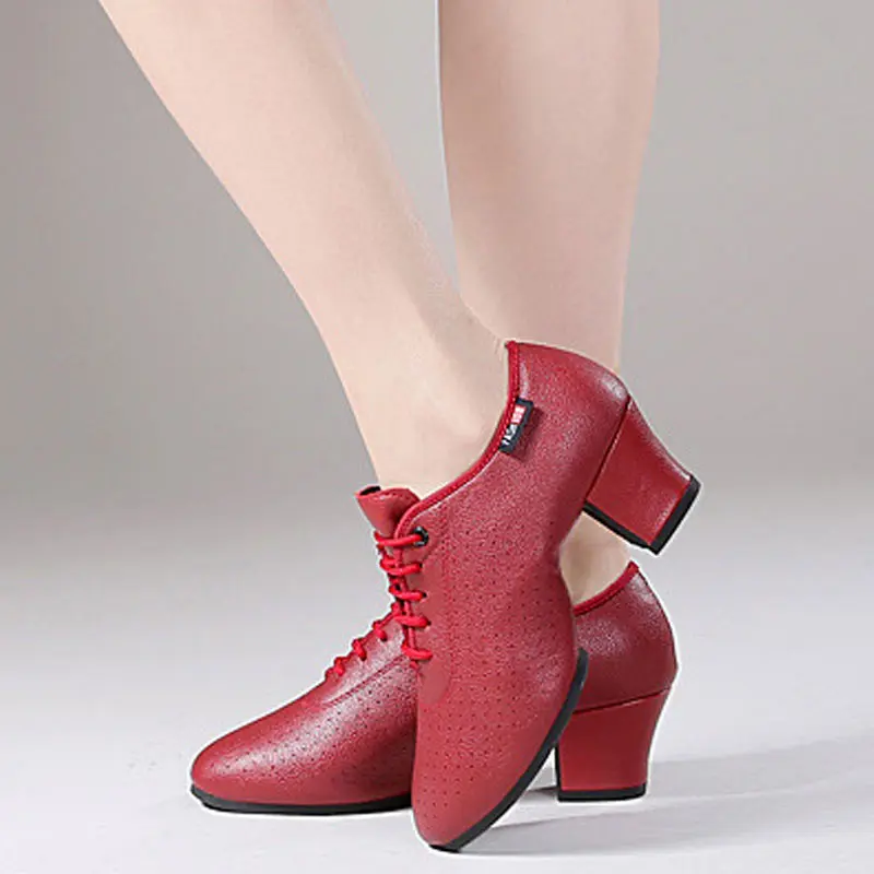 

Women Latin Dance Shoes Salsa Ballroom Shoe Soft Sole Breath PU Woman's Practice Dancing Shoes Heel 5cm Ladies Dance Sneakers