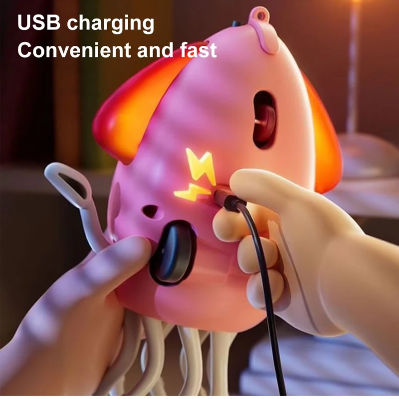 Juguete eléctrico de baile Wiggly Wonder Octopus, recargable por USB con luces LED y música, bonito juguete con Sensor, juguete de calamar con obstáculo automático