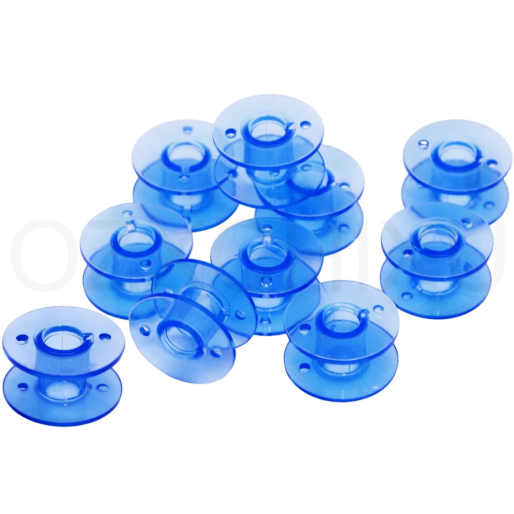 10 pcs Class 15 (A Size) Plastic Bobbins 2518P For Brother Babylock Singer Juki Sewing Machines Blue Color Bobbin Sewing Parts